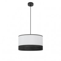 Distribuidor - Lâmpadas Diversas | Colgantes Moderno | COLGANTE OLGA 1XE27 NEGRO/BLANCO-MAD.NEGRA REGX40X40 CM Ref: 190094009
